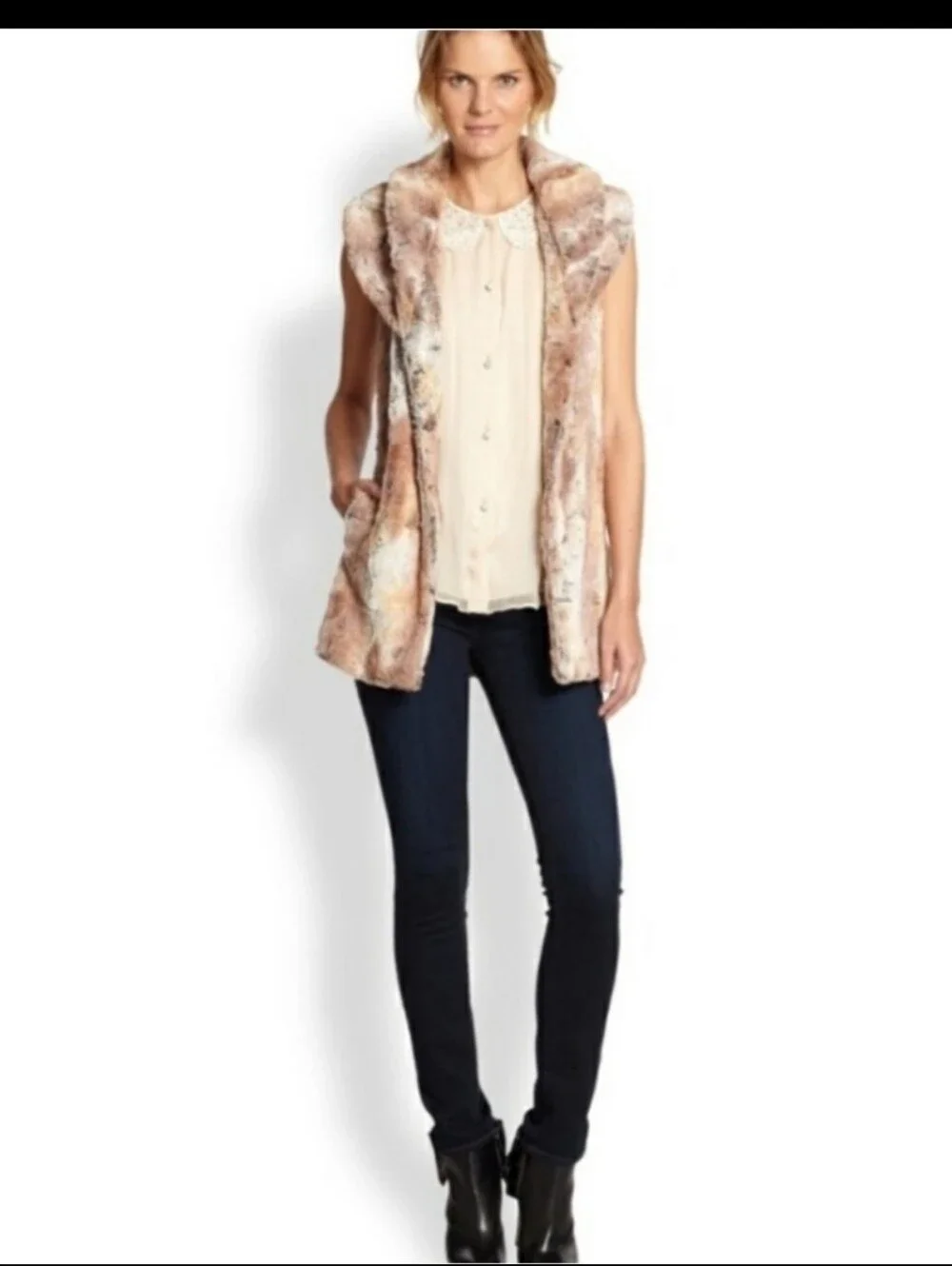 Alice+Olivia Boho Chic Retro 70's Y2K‎ Faux Fur Vest